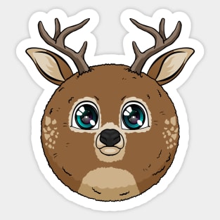 Deer Fluffball Sticker